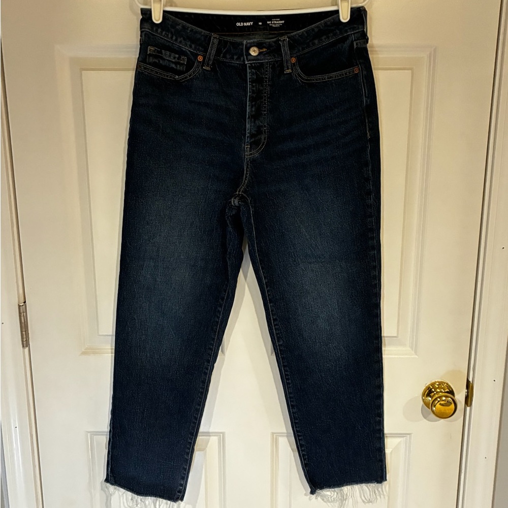 Old Navy Women's Dark Blue OG Straight Leg Jeans SIZE 10